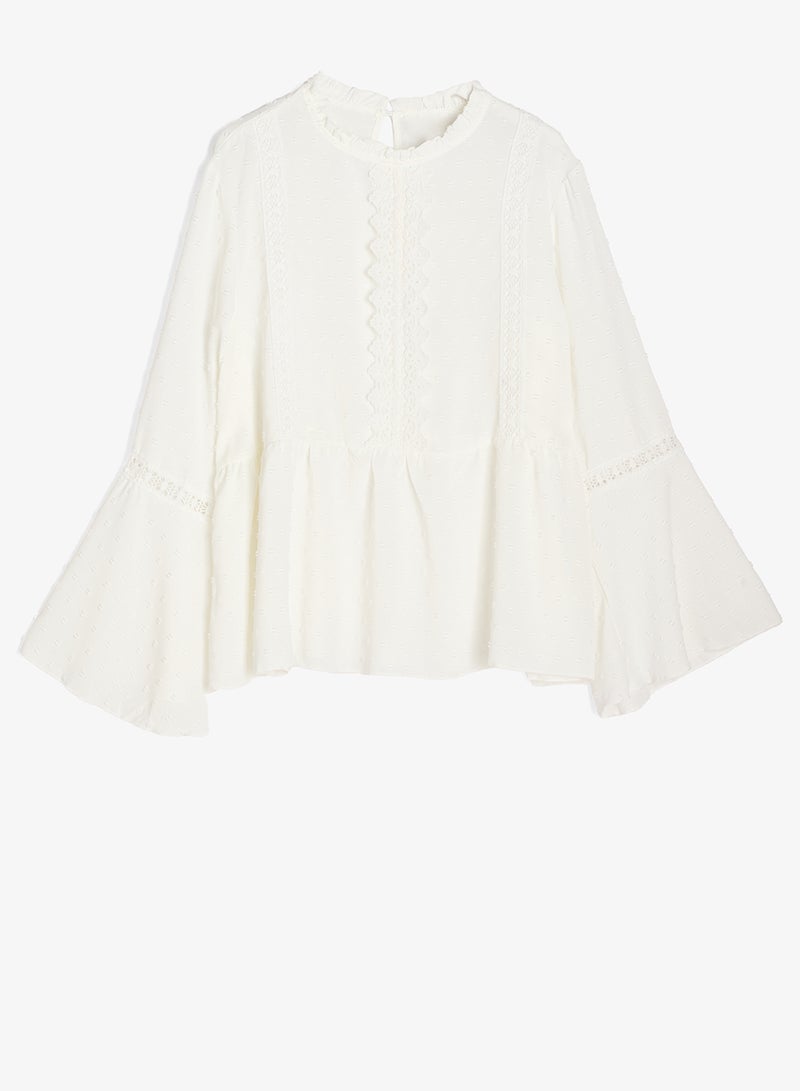 Ginger Plus Mock Neck Boho Embroidered Top - Image 1